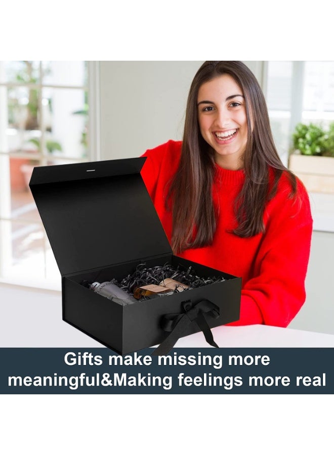 Arabest Black Gift Box with Ribbon for Mother's Day,Valentine's Day,Birthdays,Party 26*19*8cm, gift box empty - Image 3